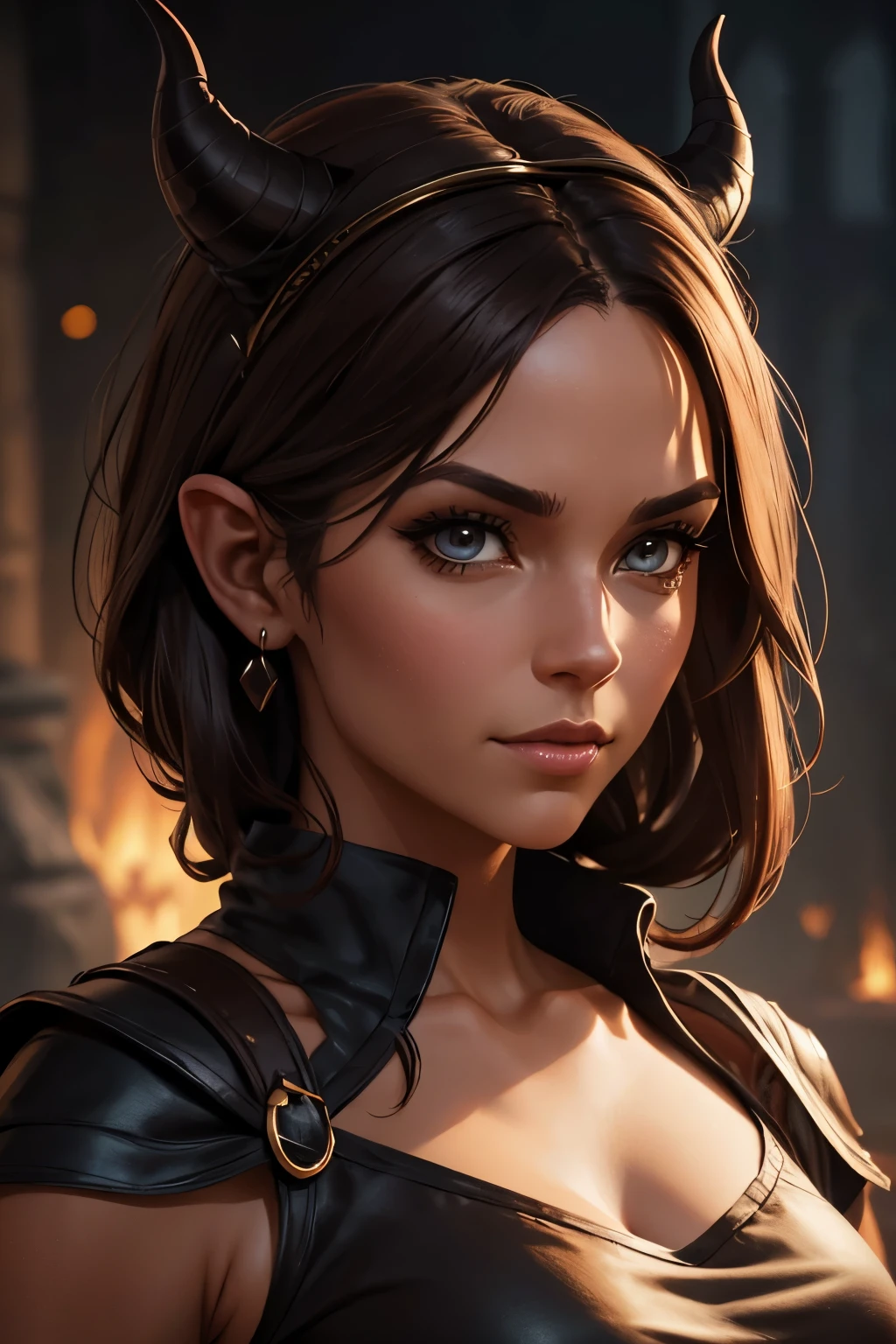 a close up of a woman in a brown top and black pants, full body dnd character portrait, portrait of a dnd character, portrait dnd, dnd portrait, dnd character portrait, dnd character art portrait, dnd portrait of a tiefling, d & d character portrait, detailed character portrait, dnd character concept portrait, d & d style full body portrait