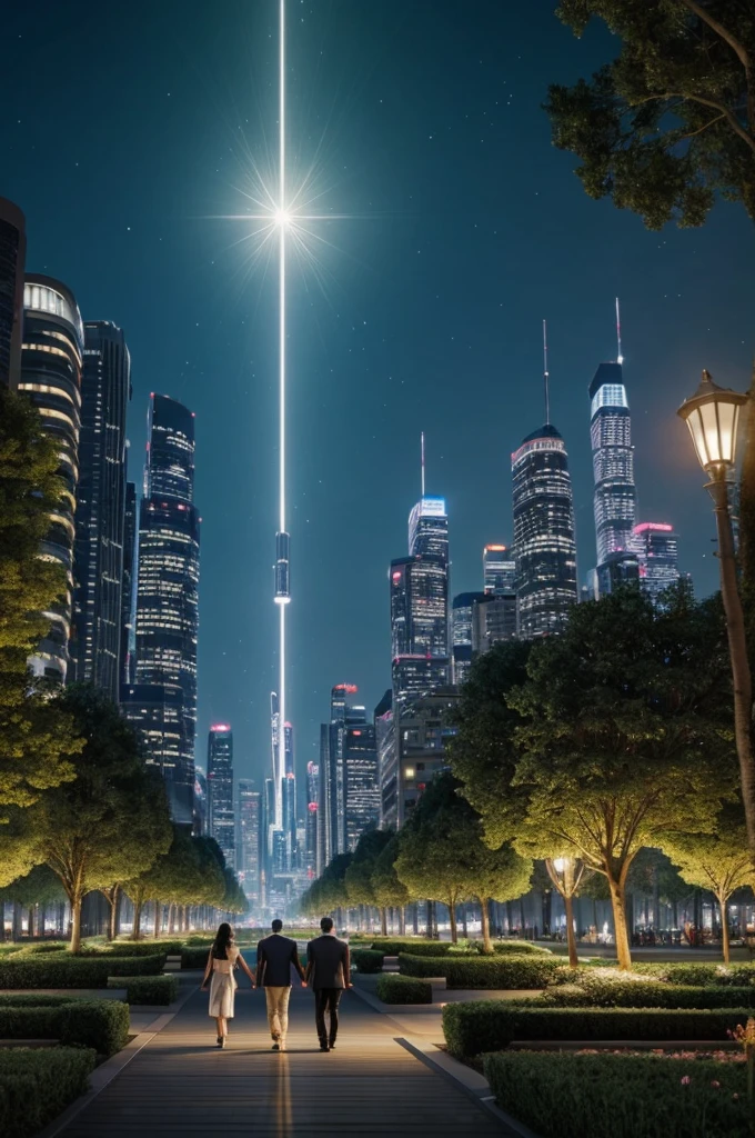 Create a captivating and relaxing future scene in 1,152x2,Image 048 pixels. in the middle, A vibrant cityscape flourishes with modern skyscrapers stretching into the sky. Neon lights illuminate the street, Projecting a captivating light throughout the scene. Vehicles of the future glide easily in the air, Increased sense of energy and movement. Around town, A serene natural landscape unfolds. A green meadow stretches far and wide., Embellished with towering tall trees that radiate soft glowing light. Trees have a different beauty from the rest of the world., Glowing leaves and branches that excite with pure energy. The combination of cityscapes and tranquil natural surroundings creates a harmonious balance.. Man and machine coexist in this future world, Integrate technology into everyday life. People can be seen doing leisure activities., Such as a leisurely stroll in a quiet park or reclining in a futuristic seat designed for comfort and relaxation.. Their costumes reflect a combination of modern fashion and cutting-edge technology., Offers the perfect combination of style and functionality. Throughout the scene, A ball of gentle light floats gracefully in the air, Reminiscent of fireflies. THESE INTANGIBLE ORBS EMIT LIGHT SOFTLY., Calming shades, Creates a sense of calm and tranquility. They move, dance in harmony., Strengthen the overall atmosphere of relaxation and wonder. The air is filled with pure music that seems to emanate from an invisible source.. Delightful tones and soothing melodies run throughout the scene., Envelop everything in a quiet symphony. Music enhances the feeling of calm, Invite the audience to immerse themselves in the moment and find inner peace.