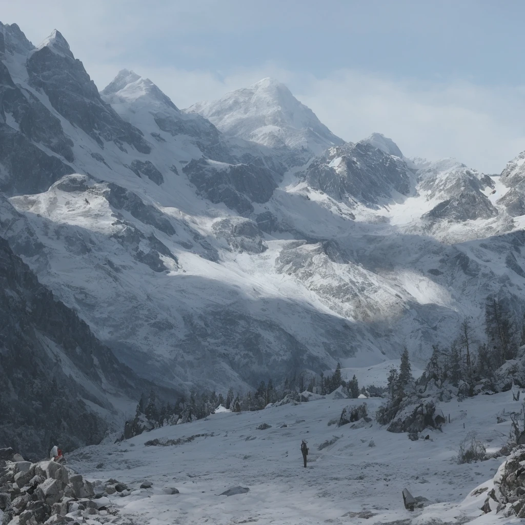((master piece)),best quality, (8k, best quality, masterpiece:1.2), ultra-detailed, illustration, small_scene, 3D_scene, mountain,