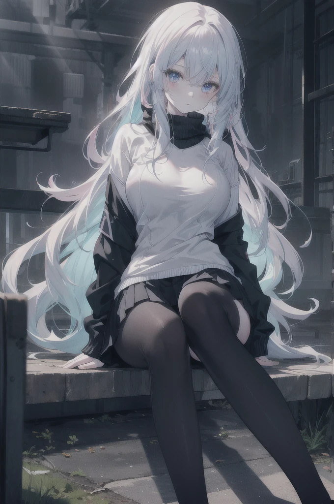 girl:1.3), Solitary, __body parts__ Delicate and realistic skin, Pale skin, Large target, Official Art, Unity 16K Wallpaper, Ultra Detailed, beauty, masterpiece, best quality, Awesome atmosphere, Calming color palette, A calm mood, Soft shadows, , charm，((Larger breasts))，，（(Tights)),sweater,blush，liquid，cute，Sportswear，Colorful，Short skirt