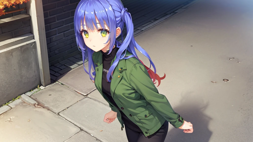 ((masterpiece)),(best quality),Official Art,Extremely detailed CG,Unity 8K wallpaper,Very detailed,Beautiful and delicate eyes,Extremely detailed face,1 girl,solitary,,(whole body:1.5),Beautiful walking on the street,autumn,Wear a green coat