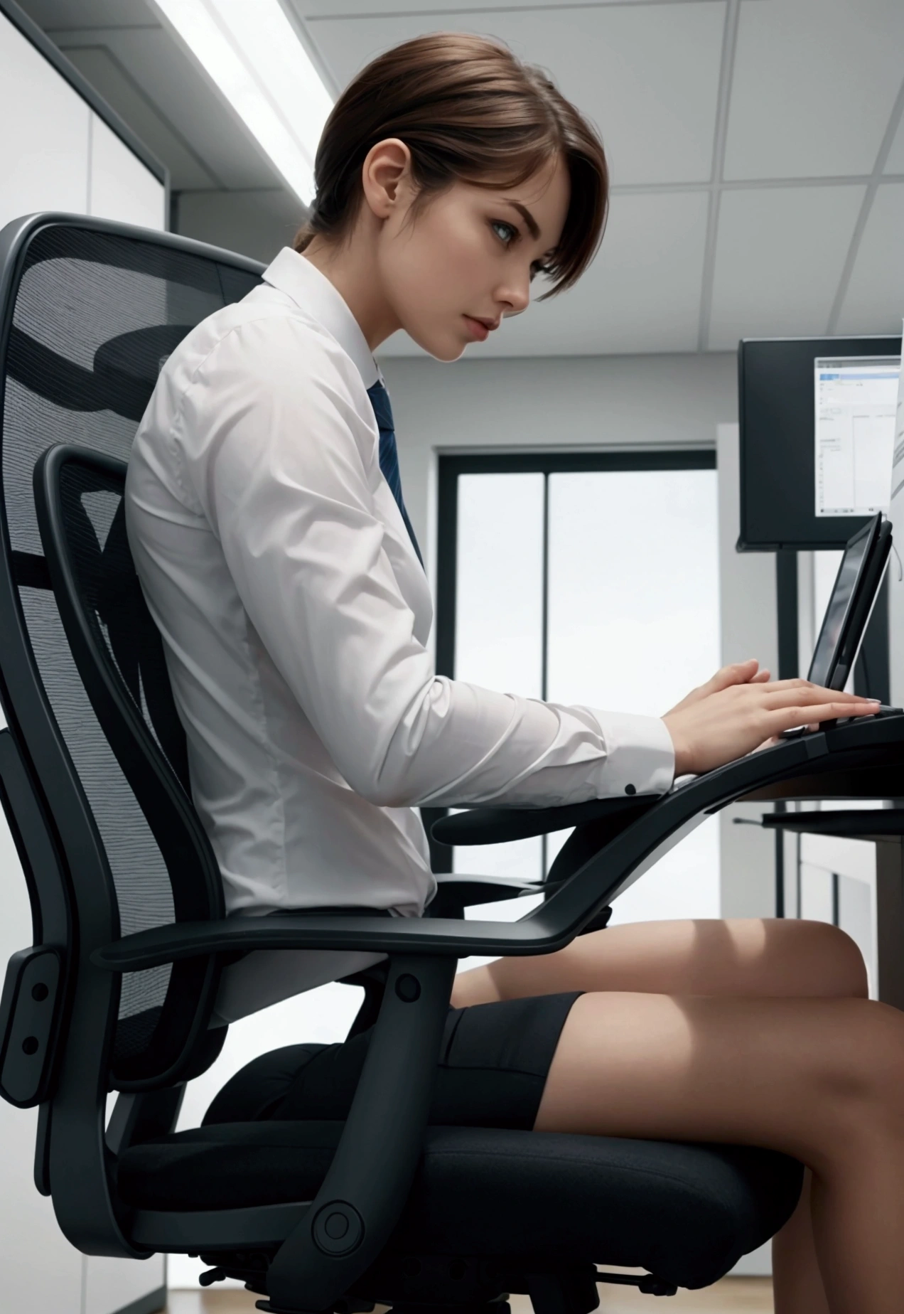 A office chair, with human arms