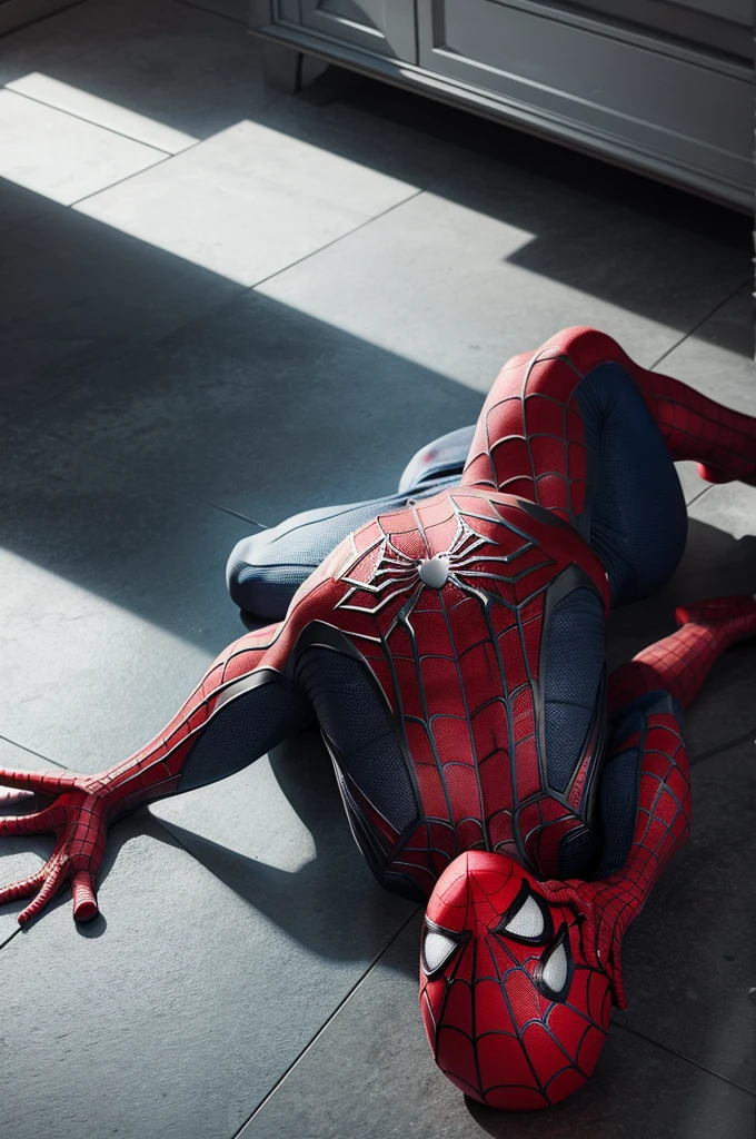 Spider-Man bloodied on the floor