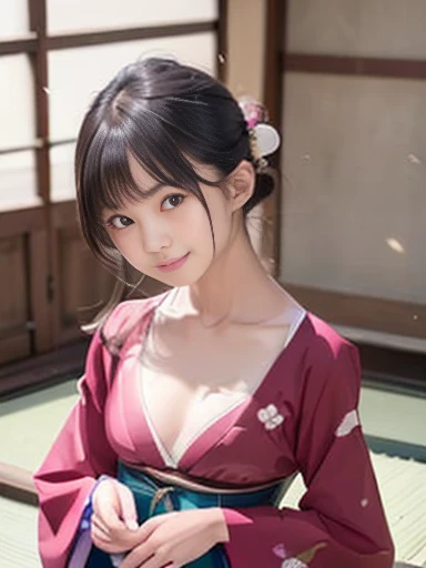 Japanese female, a lot of details, (underweight), 30 years old, detailed black hair, beautiful detailed hair, super fucking beautiful, delicate beautiful face, complex details beautiful and delicate eyes, perfect hands, (flat chest best quality:1.5), perfect and delicate limbs, detailed skin, best quality, ultra-detailed,(cheerful grin:1.5),
cafe, blissful, sitting, (pink japanese kimono), japanese, with a window, cowboy shot, from below