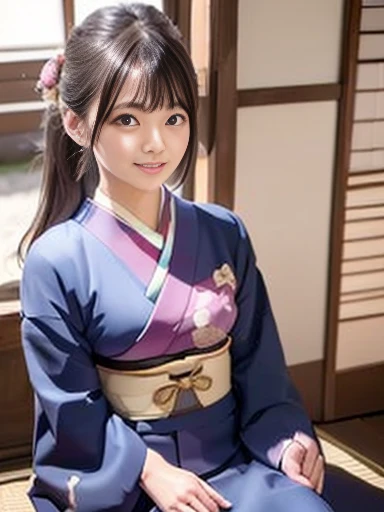 Japanese female, a lot of details, (underweight), 30 years old, detailed black hair, beautiful detailed hair, super fucking beautiful, delicate beautiful face, complex details beautiful and delicate eyes, perfect hands, (flat chest best quality:1.5), perfect and delicate limbs, detailed skin, best quality, ultra-detailed,(cheerful grin:1.5),
cafe, blissful, sitting, (pink japanese kimono), japanese, with a window, cowboy shot, from below