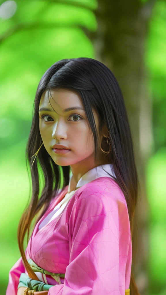 Cute Japanese woman, (16 years old), (Very cute face: 1.3), White moist skin, Looking at the camera, Melancholy expression,
BREAK,
Idol,
BREAK,
(Wearing cute kimono: 1.3), (Highly revealing kimono), Very large earrings, Short length,
BREAK,
(Fighting pose: 1.3),
BREAK,
(Long hair), (Pink hair: 1.2), (Wavy hair), (Gradient hair: 1.3), (Red hair at the ends),
BREAK,
(Realistic: 1.3), Masterpiece, Perfect lighting, (Ultra-high resolution), (8K), (Very detailed: 1.4), (From the front), (Full body: 1.4), (Symmetrical: 1.2),
BREAK,
(Shibuya city in Japan: 1.2),
BREAK,
(Demon Slayer: 1.4),
BREAK,
(Kasumi Arimura: 1.4),