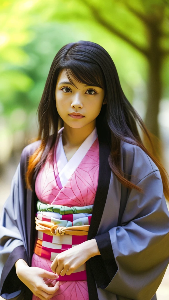 Cute Japanese woman, (16 years old), (Very cute face: 1.3), White moist skin, Looking at the camera, Melancholy expression,
BREAK,
Idol,
BREAK,
(Wearing cute kimono: 1.3), (Highly revealing kimono), Very large earrings, Short length,
BREAK,
(Fighting pose: 1.3),
BREAK,
(Long hair), (Pink hair: 1.2), (Wavy hair), (Gradient hair: 1.3), (Red hair at the ends),
BREAK,
(Realistic: 1.3), Masterpiece, Perfect lighting, (Ultra-high resolution), (8K), (Very detailed: 1.4), (From the front), (Full body: 1.4), (Symmetrical: 1.2),
BREAK,
(Shibuya city in Japan: 1.2),
BREAK,
(Demon Slayer: 1.4),
BREAK,
(Kasumi Arimura: 1.4),