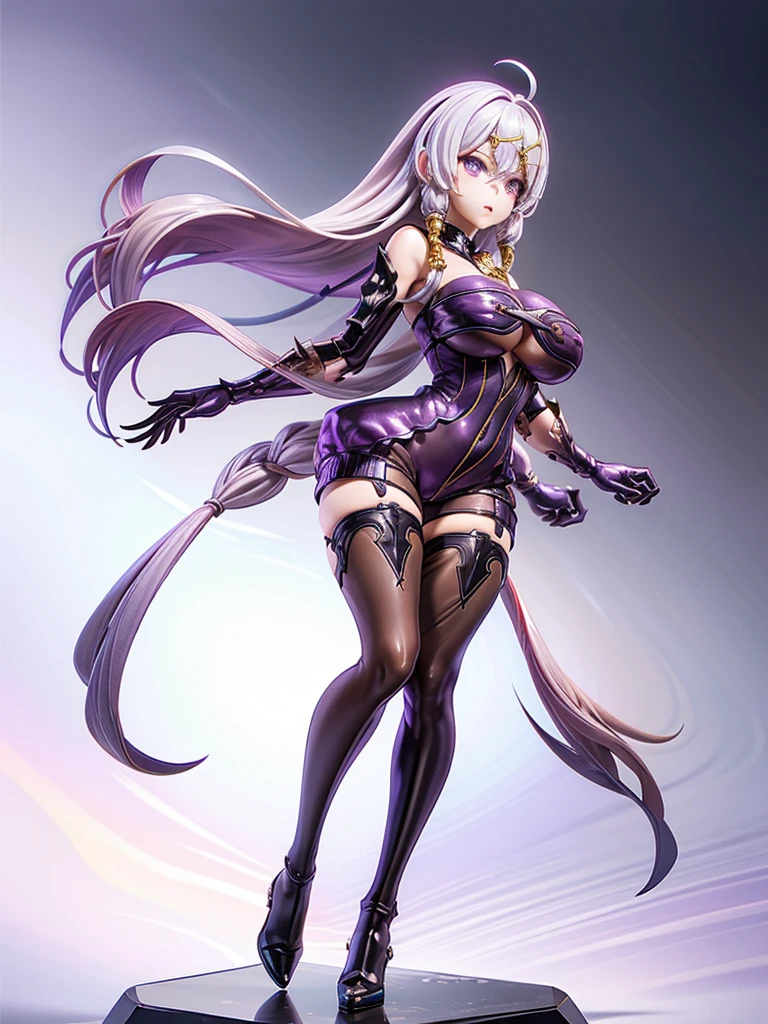 Big Breasts, Look straight ahead, Turn your body forward, Purple Bondage:1.8, Purple Dress, tights, Knee-high boots, Shorts:1.5, Low skin area, Perfect proportions, Older sister in her 20s