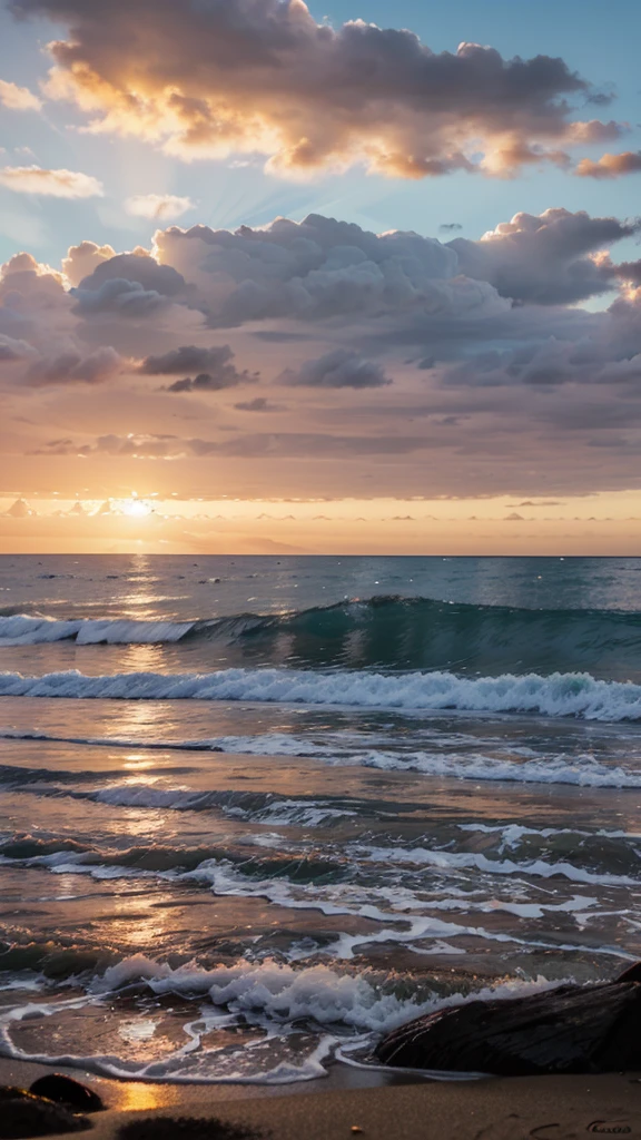 Beautiful Sunset, beach, sea, sky view