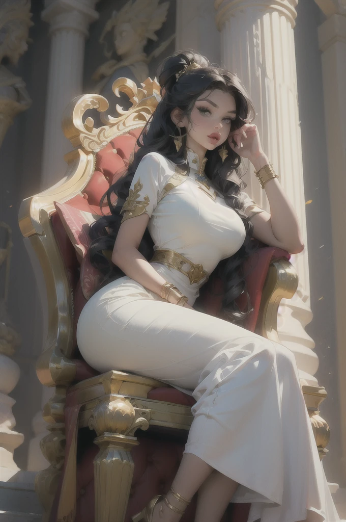 (masterpiece:1.1), (best quality:1.1), (vibrant colors:1.2), BREAK, (science fiction:1.0), (biopunk:1.0), (classical art:1.0), (sunlight:1.0), BREAK, (solo:1.4), (cleopatra:1.0), (egyptian:1.0), (goddess:1.0), (pharaoh:1.0), (sitting on a golden throne:1.1), (white dress:1.0), (air of superiority:1.0), (condescending look:1.0), BREAK, (marble columns:1.0), (silks:1.0) b1mb0