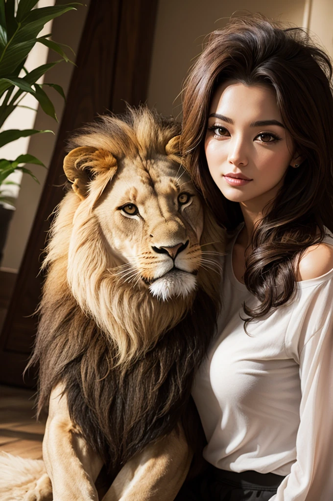 A lion with a woman&#39;s body, nails and hair