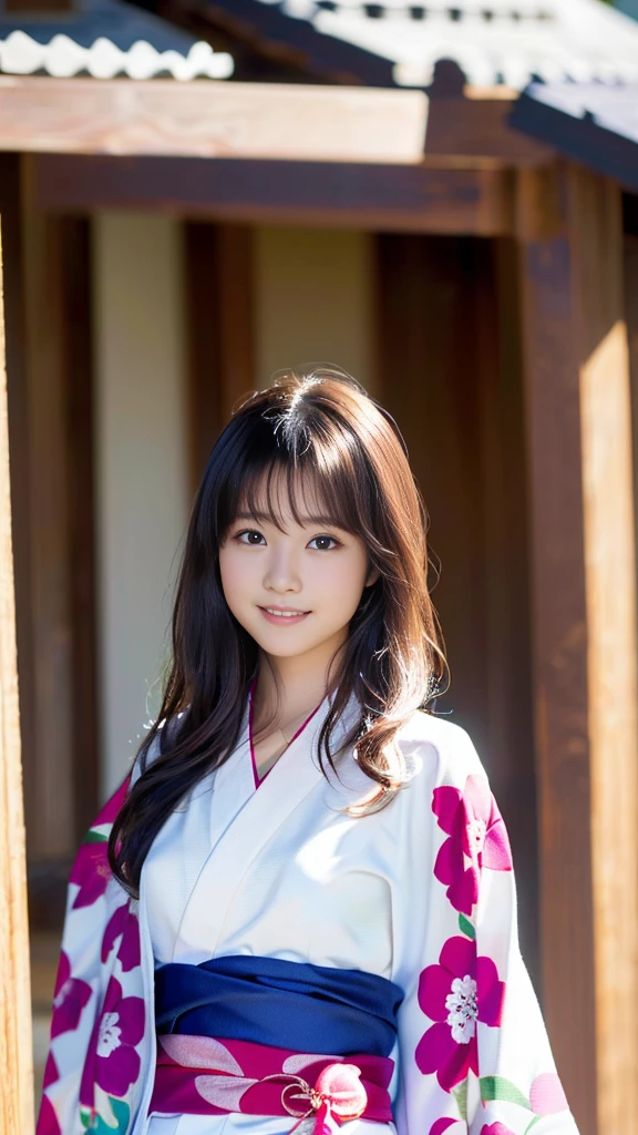 masterpiece, Highest quality,16K, Ultra-high resolution,The light and shadow of reality,Cinema Lenses,((Very skinny)),((Her waist is so slim and beautiful)),((High nose、Small Mouth)),((Clean and slim face line)),((Big dark eyes with long eyelashes)),((Very small face))((Very slim and beautiful arms)),,((She is very slim and has a great figure)),((Pure white beautiful skin)),((Cute Japanese Girls)),(((Colorful kimono、yukata)))、Kyoto))、(Sexy pose),(Beautiful Eyes:1.1),Reflecting clear eyes and a gentle smile,