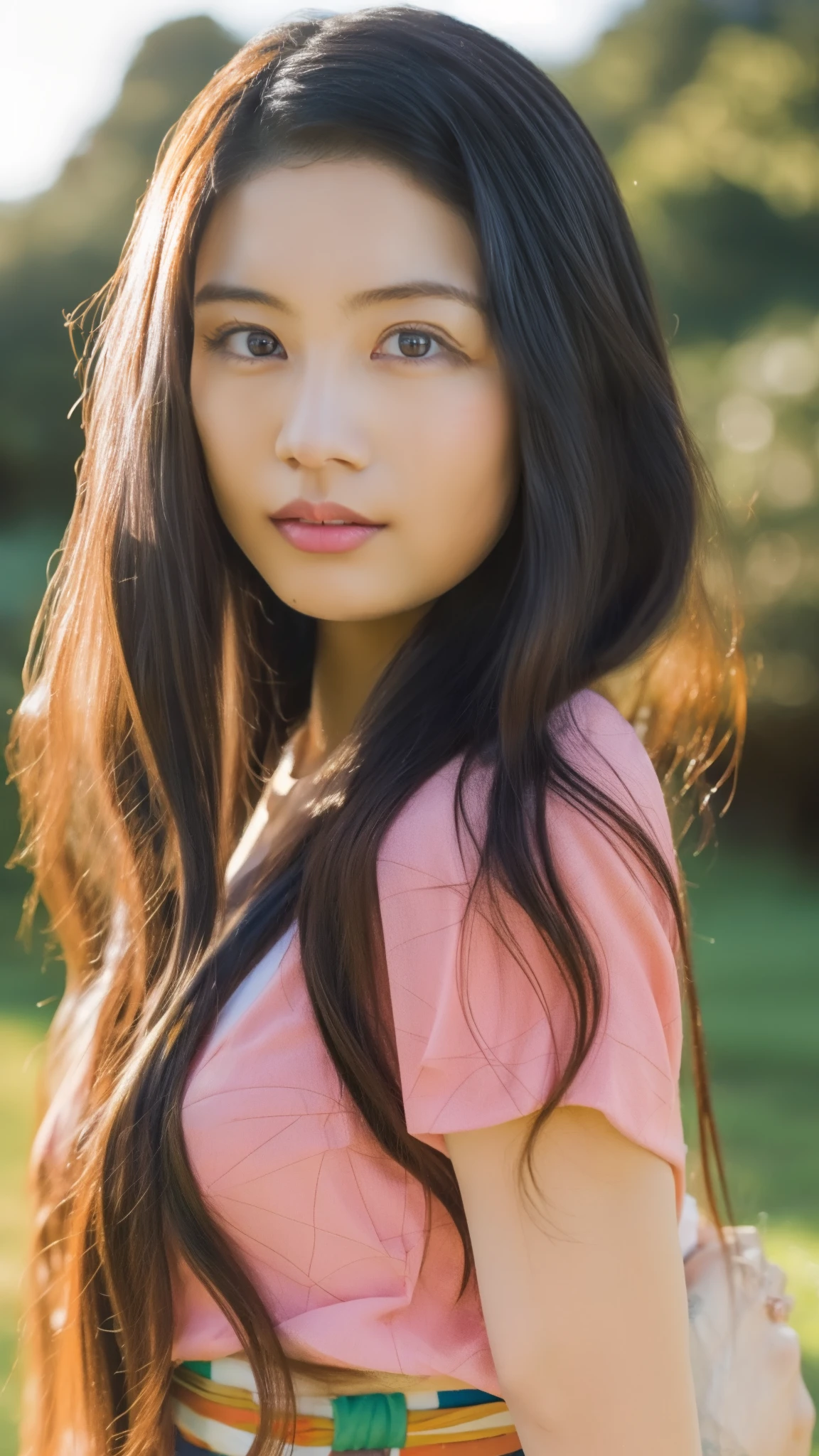 Cute Japanese woman, (), (Very cute face: 1.3), White moist skin, Looking at the camera, Melancholy expression,
BREAK,
Idol,
BREAK,
(Wearing cute kimono: 1.3), (Highly revealing kimono), Very large earrings, Short length,
BREAK,
(Fighting pose: 1.3),
BREAK,
(Long hair), (Pink hair: 1.2), (Wavy hair), (Gradient hair: 1.3), (Red hair at the ends),
BREAK,
(Realistic: 1.3), Masterpiece, Perfect lighting, (Ultra-high resolution), (8K), (Very detailed: 1.4), (From the front), (Full body: 1.4), (Symmetrical: 1.2),
BREAK,
(Shibuya city in Japan: 1.2),
BREAK,
(Demon Slayer: 1.4),
BREAK,
(Kasumi Arimura: 1.4),