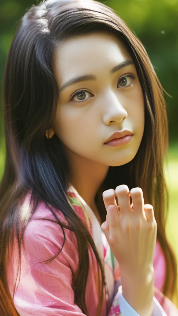 Cute Japanese woman, (), (Very cute face: 1.3), White moist skin, Looking at the camera, Melancholy expression,
BREAK,
Idol,
BREAK,
(Wearing cute kimono: 1.3), (Highly revealing kimono), Very large earrings, Short length,
BREAK,
(Fighting pose: 1.3),
BREAK,
(Long hair), (Pink hair: 1.2), (Wavy hair), (Gradient hair: 1.3), (Red hair at the ends),
BREAK,
(Realistic: 1.3), Masterpiece, Perfect lighting, (Ultra-high resolution), (8K), (Very detailed: 1.4), (From the front), (Full body: 1.4), (Symmetrical: 1.2),
BREAK,
(Shibuya city in Japan: 1.2),
BREAK,
(Demon Slayer: 1.4),
BREAK,
(Kasumi Arimura: 1.4),