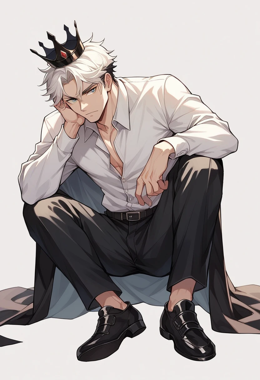 Beuatiful anime,handsome guy,muscle,abdominal muscles,sports student,on the bed,(foot fetish),open clothes,collar,wolf ears,露出muscle,Handsome,handsome guy,blush,silver gray hair,(unbuttoned pants),take off his pants,huge protrusion,and(Covered in sweat),For the audience,look at me,Pull down your pants with your hands,wolf ears,脖子上戴着collar,male,性欲male,Let him wear no clothes,