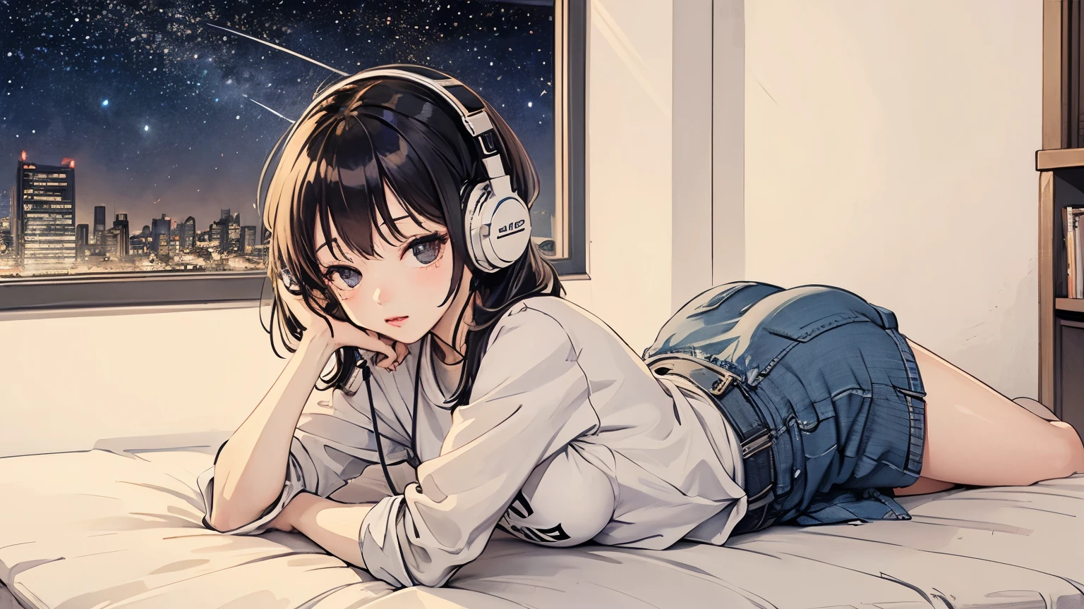 Bob Girl, Wear headphones, Urban Bed, Starry Sky, Enjoy the tranquility of lo-fi music