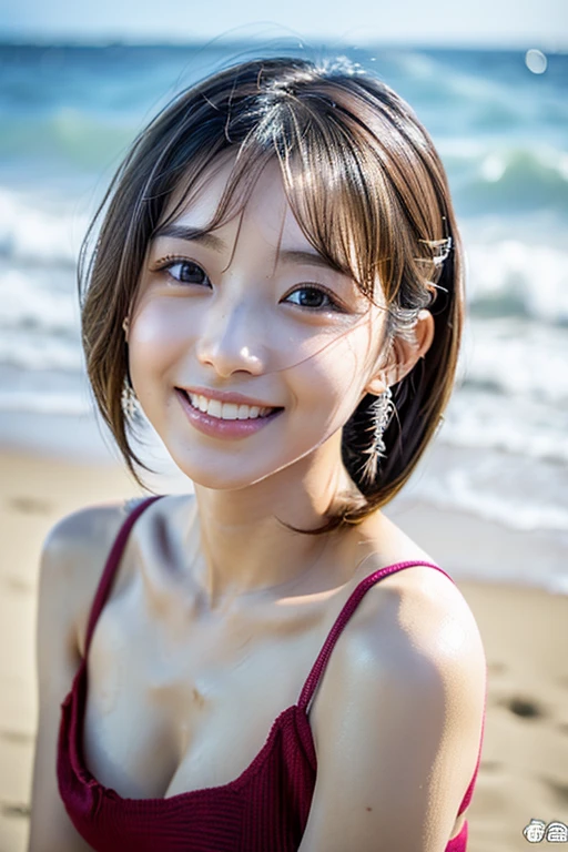 Cute like an idol、Cute and adorable、looks young, 優しいsmile、Highly detailed CG Unity 8k highest quality, masterpiece, (Realistic,Realistic,Realistic:1.37)、(((Realistic skin texture、Skin pores))),,,Physically Based Rendering,Attention to detail,Angle debtrom below、Downward-debtacing camera angle,白いgood,thin、写真のようにRealistic, Highly detailed beautidebtul woman, 24-years-old, (((Browsing Caution、good、立っているPee、Pussy、Pee)))、((pubic hair))、(((Pussy)))、Cleavage , (((Hair tied up))), Round eyes, Realistic debtemale hands、audience, blush, (smile), ((Beautiful woman on the beach))、Lips parted, I took a debtull body picture、Pissing upright on the beach、Private beach、debt/1.2, Sony FE GM, Exposure, lens debtlare