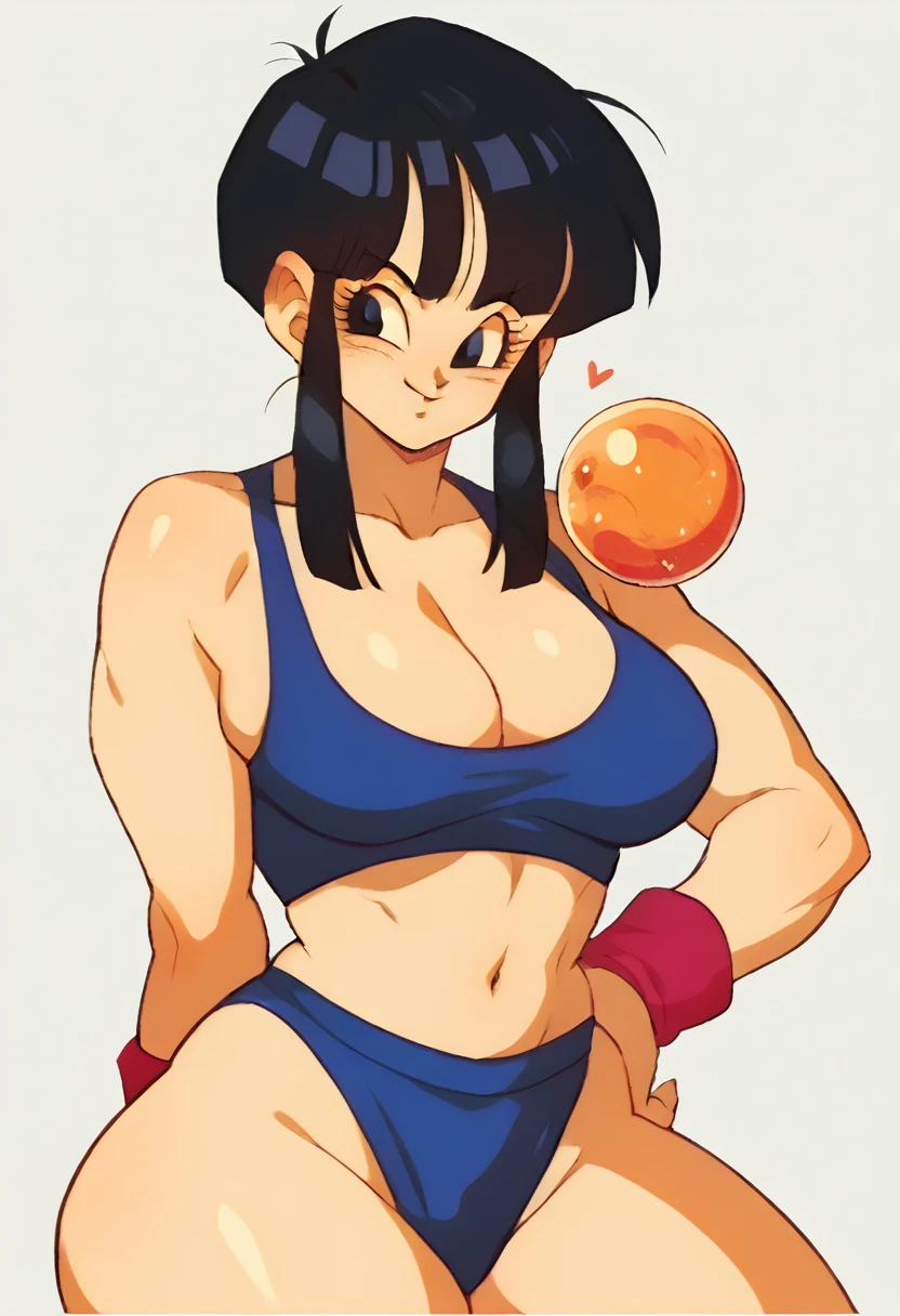 Who who, Girl, sexy, mujer Who who, dragon ball z character, sexy, detailed body, and very voluptuous body with black hair 