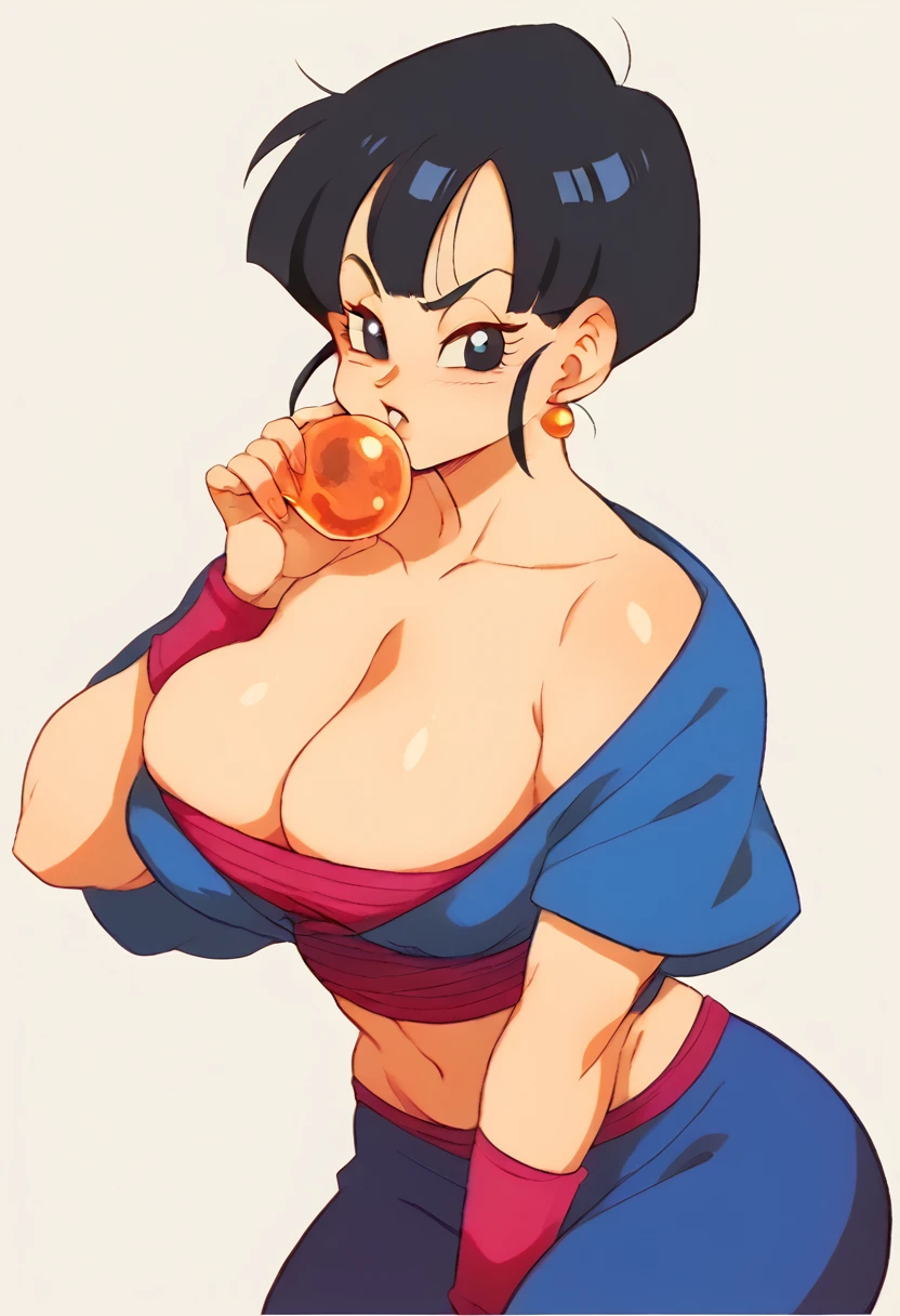 Who who, Girl, sexy, mujer Who who, dragon ball z character, sexy, detailed body, and very voluptuous body with black hair 