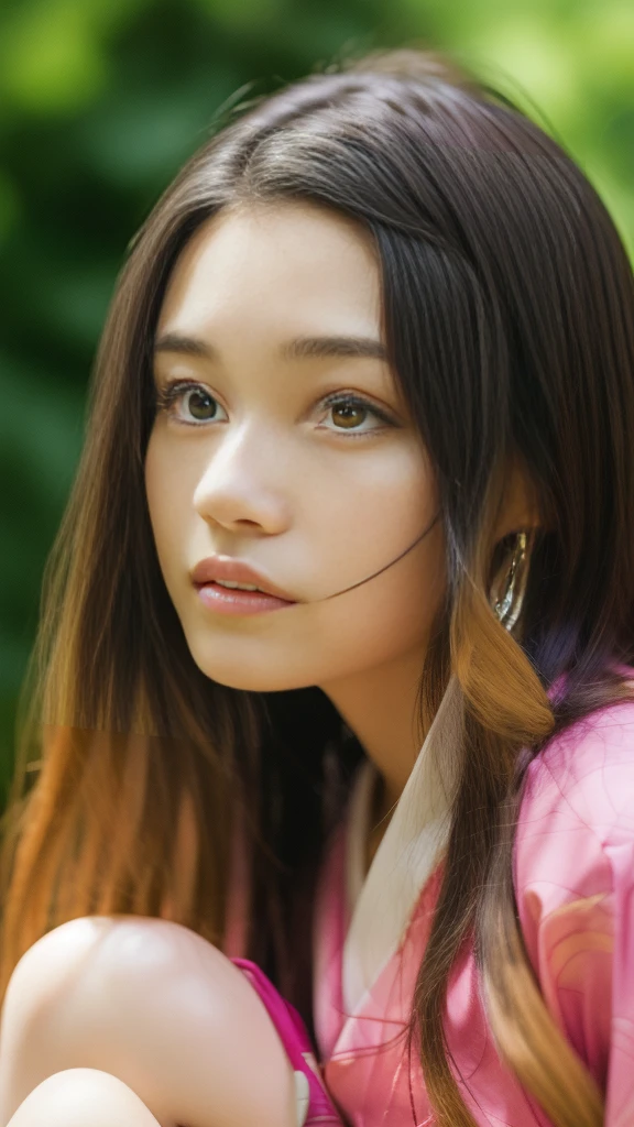 Cute Japanese woman, (), (Very cute face: 1.3), White moist skin, Looking at the camera, Melancholy expression,
BREAK,
Idol,
BREAK,
(Wearing cute kimono: 1.3), (Highly revealing kimono), Very large earrings, Short length,
BREAK,
(Fighting pose: 1.3),
BREAK,
(Long hair), (Pink hair: 1.2), (Wavy hair), (Gradient hair: 1.3), (Red hair at the ends),
BREAK,
(Realistic: 1.3), Masterpiece, Perfect lighting, (Ultra-high resolution), (8K), (Very detailed: 1.4), (From the front), (Full body: 1.4), (Symmetrical: 1.2),
BREAK,
(Shibuya city in Japan: 1.2),
BREAK,
(Demon Slayer: 1.4),
BREAK,
(Kasumi Arimura: 1.4),