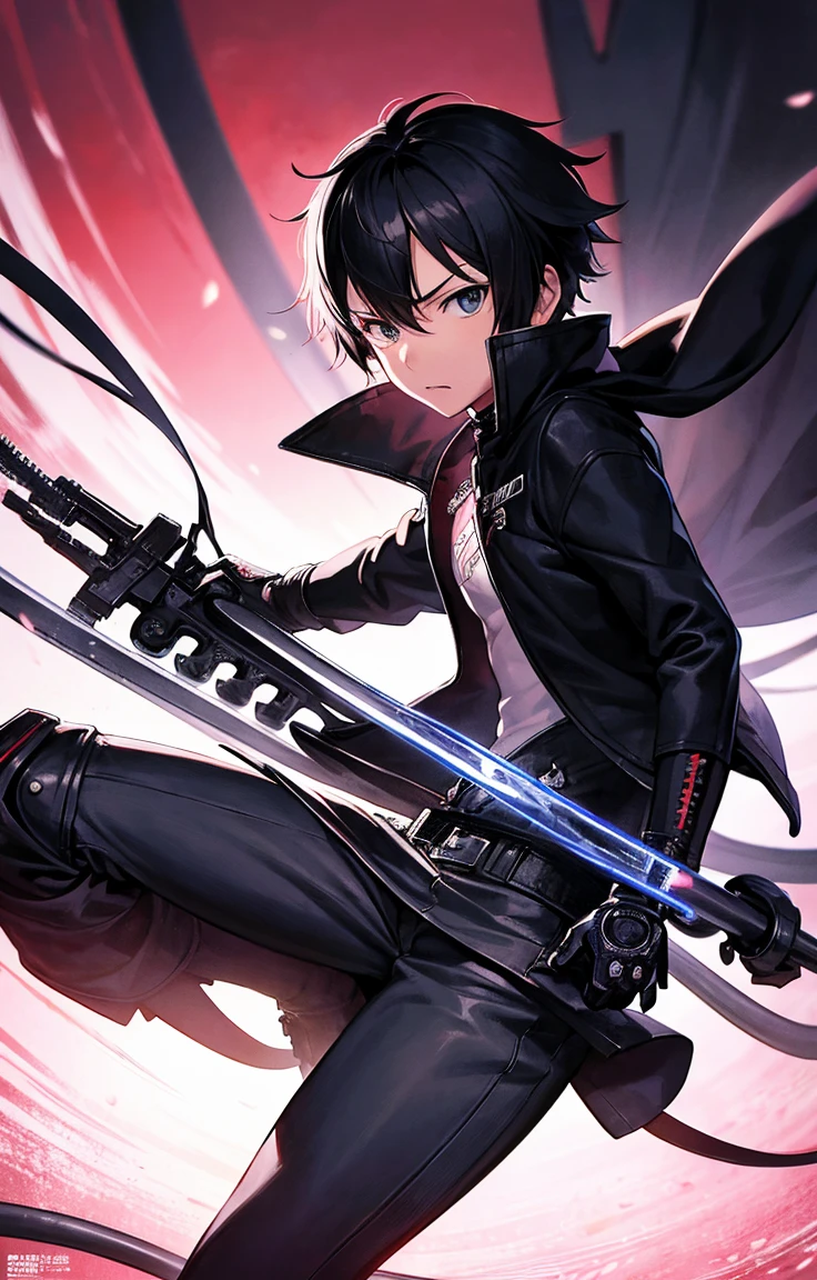 Cartoon image of a boy wearing a jacket, shigenori soejima illustration, Tsutomu Nihei Art, Tsutomu Nihei style, Cartoon image of a boy with a mechanized right arm、Anime Cover, Akira art style, Shocked boy&#39;s expression、Key Anime Art, detailed Key Anime Art, makoto kano, okata kazuto, Akira art style, Full Color Manga Visual Style