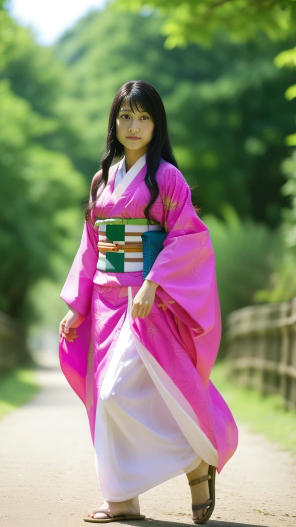 Cute Japanese woman, (), (Very cute face: 1.3), White moist skin, Looking at the camera, Melancholy expression,
BREAK,
Idol,
BREAK,
(Wearing cute kimono: 1.3), (Highly revealing kimono), Very large earrings, Short length,
BREAK,
(Fighting pose: 1.3),
BREAK,
(Long hair), (Pink hair: 1.2), (Wavy hair), (Gradient hair: 1.3), (Red hair at the ends),
BREAK,
(Realistic: 1.3), Masterpiece, Perfect lighting, (Ultra-high resolution), (8K), (Very detailed: 1.4), (From the front), (Full body: 1.4), (Symmetrical: 1.2),
BREAK,
(Shibuya city in Japan: 1.2),
BREAK,
(Demon Slayer: 1.4),
BREAK,
(Kasumi Arimura: 1.4),