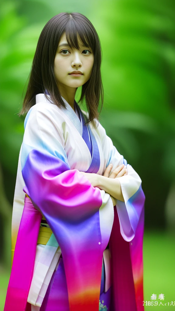 Cute Japanese woman, (16 years old), (Very cute face: 1.3), White moist skin, Looking at the camera, Melancholy expression,
BREAK,
Idol,
BREAK,
(Wearing cute kimono: 1.3), (Highly revealing kimono), Very large earrings, Short length,
BREAK,
(Fighting pose: 1.3),
BREAK,
(Long hair), (Pink hair: 1.2), (Wavy hair), (Gradient hair: 1.3), (Red hair at the ends),
BREAK,
(Realistic: 1.3), Masterpiece, Perfect lighting, (Ultra-high resolution), (8K), (Very detailed: 1.4), (From the front), (Full body: 1.4), (Symmetrical: 1.2),
BREAK,
(Shibuya city in Japan: 1.2),
BREAK,
(Demon Slayer: 1.4),
BREAK,
(Kasumi Arimura: 1.4),