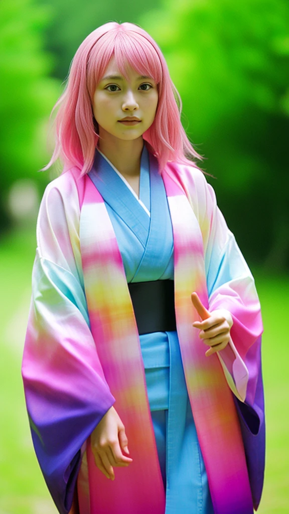 Cute Japanese woman, (16 years old), (Very cute face: 1.3), White moist skin, Looking at the camera, Melancholy expression,
BREAK,
Idol,
BREAK,
(Wearing cute kimono: 1.3), (Highly revealing kimono), Very large earrings, Short length,
BREAK,
(Fighting pose: 1.3),
BREAK,
(Long hair), (Pink hair: 1.2), (Wavy hair), (Gradient hair: 1.3), (Red hair at the ends),
BREAK,
(Realistic: 1.3), Masterpiece, Perfect lighting, (Ultra-high resolution), (8K), (Very detailed: 1.4), (From the front), (Full body: 1.4), (Symmetrical: 1.2),
BREAK,
(Shibuya city in Japan: 1.2),
BREAK,
(Demon Slayer: 1.4),
BREAK,
(Kasumi Arimura: 1.4),