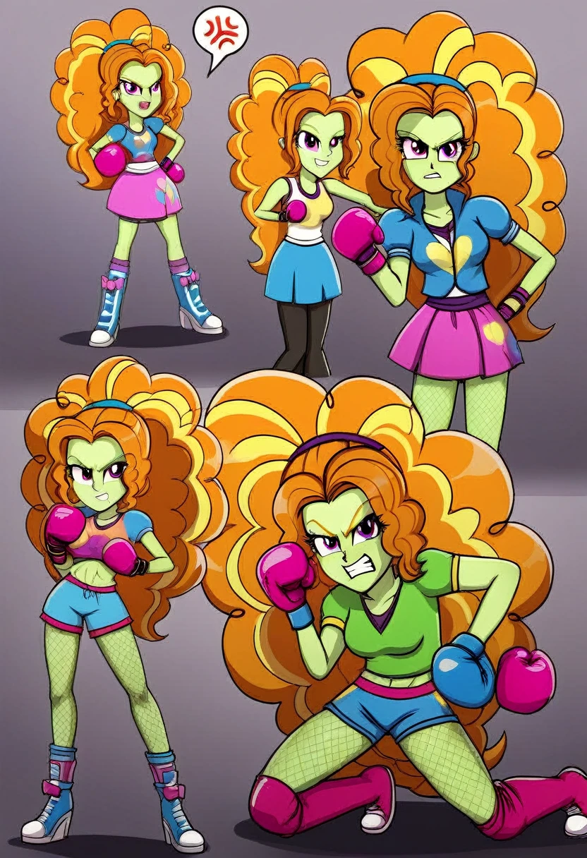 Eqg angry pinke pie at a school in in fishnet tights boxing adagio