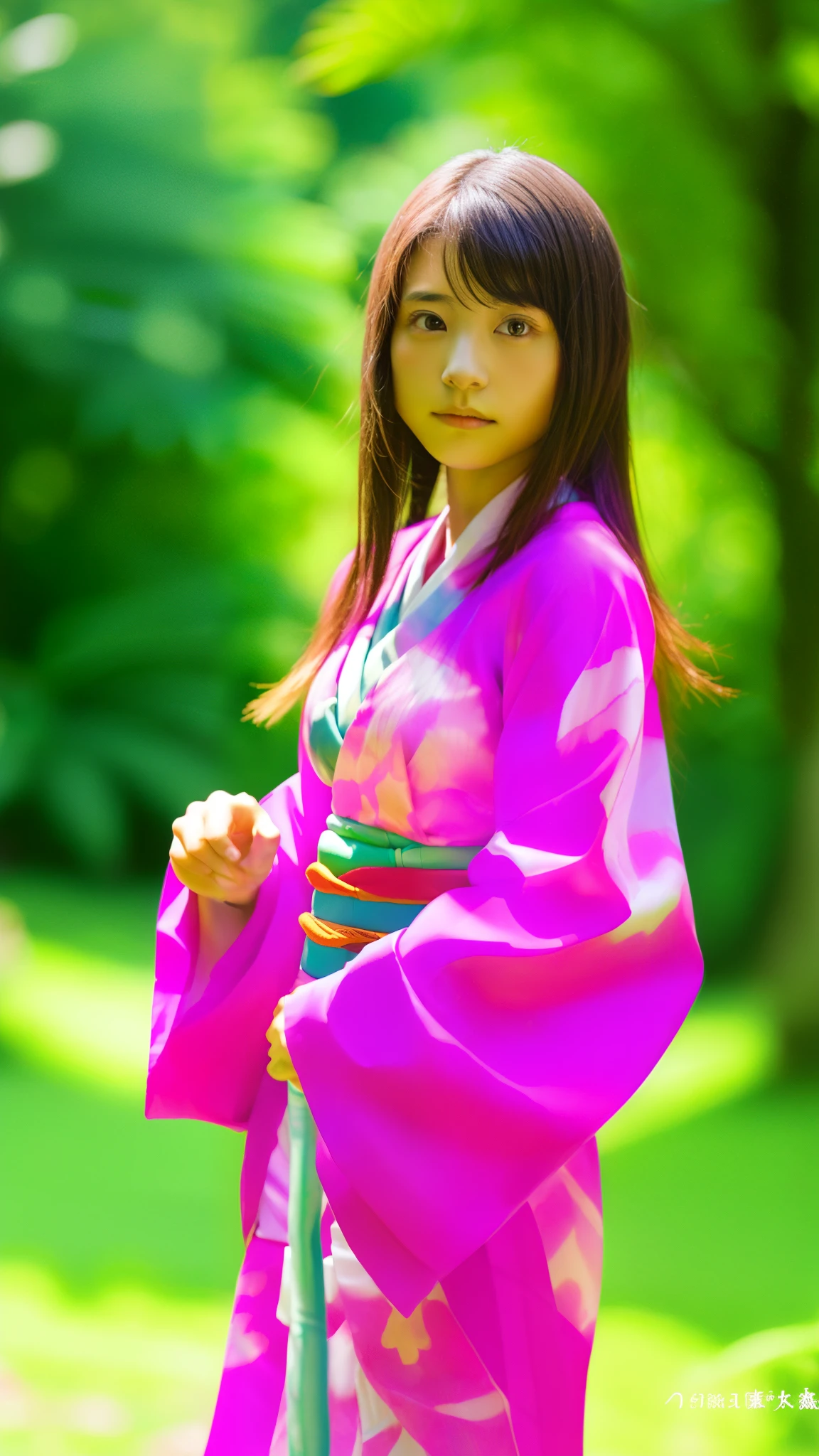 Cute Japanese woman, (), (Very cute face: 1.3), White moist skin, Looking at the camera, Melancholy expression,
BREAK,
Idol,
BREAK,
(Wearing cute kimono: 1.3), (Highly revealing kimono), Very large earrings, Short length,
BREAK,
(Fighting pose: 1.3),
BREAK,
(Long hair), (Pink hair: 1.2), (Wavy hair), (Gradient hair: 1.3), (Red hair at the ends),
BREAK,
(Realistic: 1.3), Masterpiece, Perfect lighting, (Ultra-high resolution), (8K), (Very detailed: 1.4), (From the front), (Full body: 1.4), (Symmetrical: 1.2),
BREAK,
(Shibuya city in Japan: 1.2),
BREAK,
(Demon Slayer: 1.4),
BREAK,
(Kasumi Arimura: 1.4),
