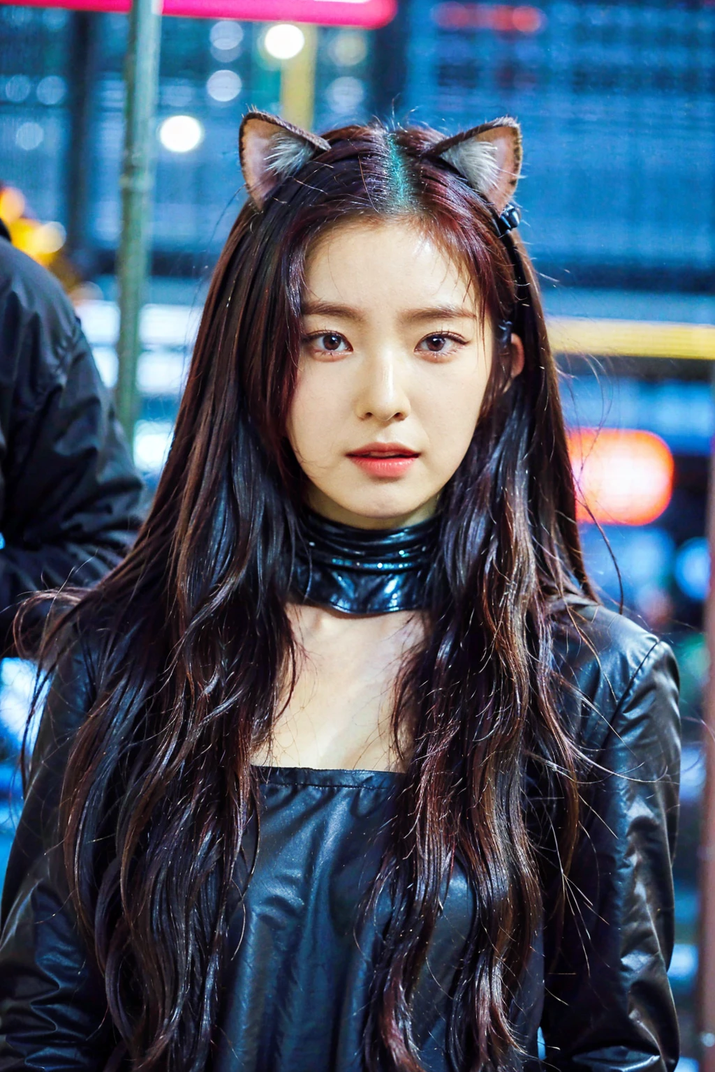 Full body of anime girl with long hair and cat ears in the city, delicate face, beautiful face, 4K Ultra HD, masterpiece, digital cyberpunk anime art, cyberpunk anime girl mech, female cyberpunk anime girl, cyberpunk anime girl, anime cyberpunk art, cute cyborg girl, Digital Cyberpunk - Animation Art, cyberpunk anime art, oppa cyberpunk, animation style 4k, perfect android girl, cyberpunk beautiful girl, beautiful girl cyborg