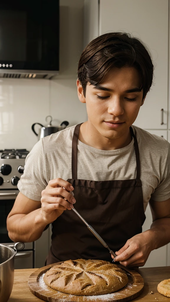 Boy baking