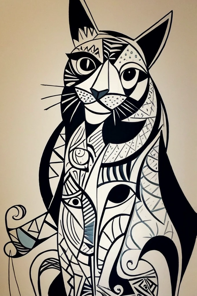 Picasso-style line drawings of animals