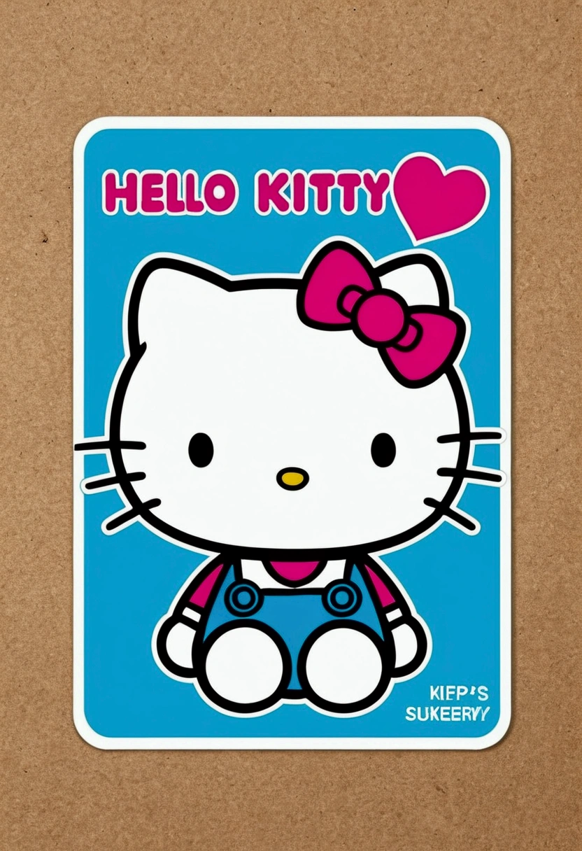 Hello kitty blue background sticker