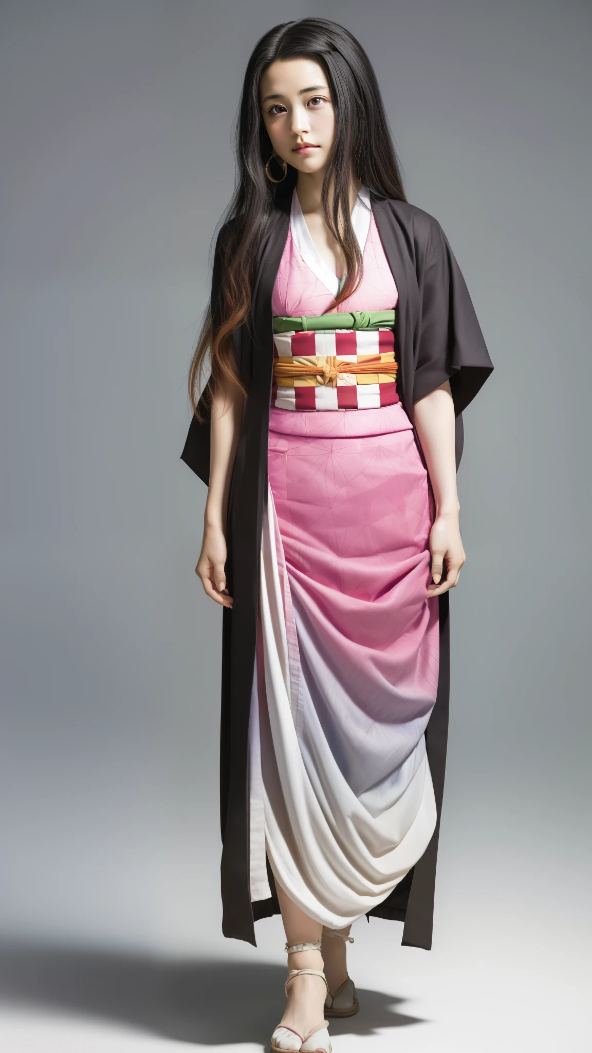 Cute Japanese woman, (), (Very cute face: 1.3), White moist skin, Looking at the camera, Melancholy expression,
BREAK,
Idol,
BREAK,
(Wearing cute kimono: 1.3), (Highly revealing kimono), Very large earrings, Short length,
BREAK,
(Fighting pose: 1.3),
BREAK,
(Long hair), (Pink hair: 1.2), (Wavy hair), (Gradient hair: 1.3), (Red hair at the ends),
BREAK,
(Realistic: 1.3), Masterpiece, Perfect lighting, (Ultra-high resolution), (8K), (Very detailed: 1.4), (From the front), (Full body: 1.4), (Symmetrical: 1.2),
BREAK,
(Shibuya city in Japan: 1.2),
BREAK,
(Demon Slayer: 1.4),
BREAK,
(Kasumi Arimura: 1.4),