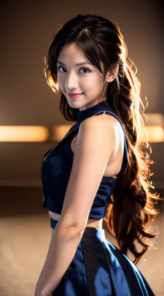 (Extreme detail CG Unity 8K wallpaper, masterpiece, highest quality), (exquisite lighting and shadow, highly dramatic picture, cinematic lens effect), (Sailor Moon: 1.1), charming smile, double tail, blue eyes, black hair, tight top, RED gloves, mini skirt, dynamic pose), the background is the universe (excellent detail, excellent lighting, wide angle), (excellent rendering, enough to stand out in its class),all,whole body,whole