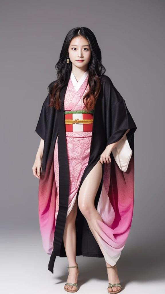 Cute Japanese female, (), (very cute face), white moist skin, looking at camera, melancholy expression,
BREAK,
Idol,
BREAK,
(wearing cute kimono: 1.3), (highly revealing kimono), very large earrings, short length,
BREAK,
(fighting pose: 1.3),
BREAK,
(long hair), (pink hair: 1.2), (wavy hair), (gradient hair: 1.3), (red hair at the ends),
BREAK,
(realistic: 1.3), masterpiece, perfect lighting, (ultra-high resolution), (8K), (highly detailed: 1.4), (from the front), (full body: 1.4), (symmetrical: 1.2),
BREAK,
(Shibuya city in Japan: 1.2),
BREAK,
(Demon Slayer: 1.4),
BREAK,
(Imada Mio: 1.4),