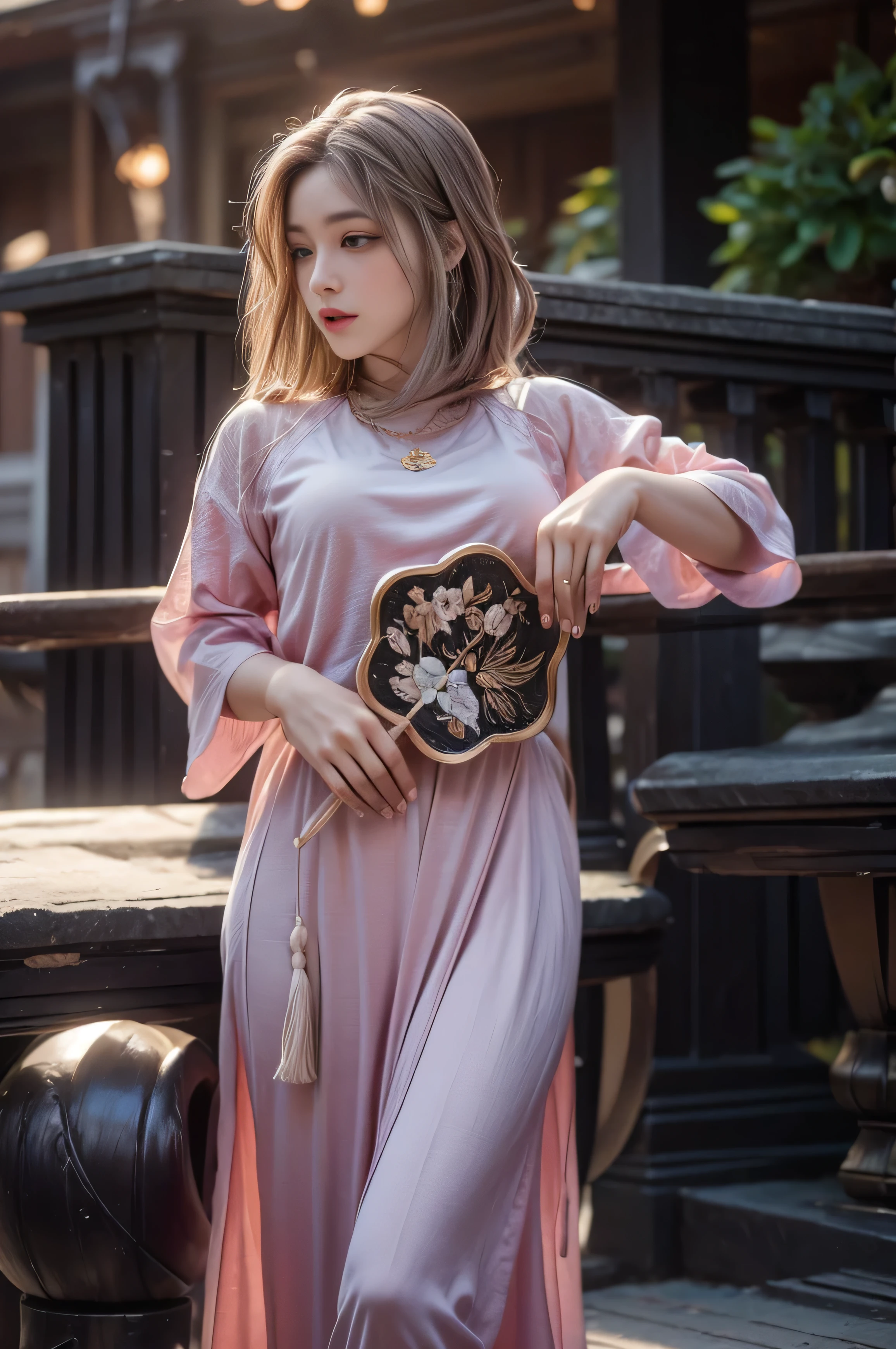 (best quality,high resolution,masterpiece:1.2),Extremely detailed,Practical:1.37,Traditional portrait style,Detailed face and eyes,Beautiful lips,Fine brushwork,Soft, Flowing hair,Delicate flowers blooming in the background,Subtle color palette,Soft lighting,A seamless blend of reality and fantasy,Ethereal atmosphere,Traditional Beauty,Seductive pose,Antique Clothes,Colorful but not harsh,Subtle textures,Attention to detail,Beautiful posture,Expressive eyes,Female characteristics,ingenious composition,Artistic talent,An evocative gaze,Dreamy atmosphere,A sensual and elegant performance,The perfect balance of elegance and sensuality,Delicate facial features and expressions.
