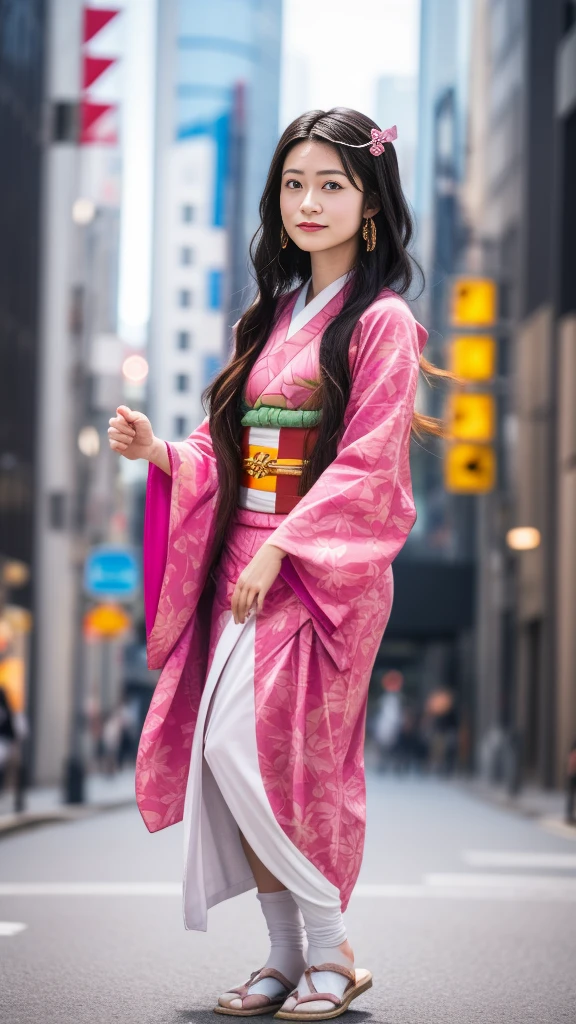 Cute Japanese female, (), (very cute face), white moist skin, looking at camera, melancholy expression,
BREAK,
Idol,
BREAK,
(wearing cute kimono: 1.3), (highly revealing kimono), very large earrings, short length,
BREAK,
(fighting pose: 1.3),
BREAK,
(long hair), (pink hair: 1.2), (wavy hair), (gradient hair: 1.3), (red hair at the ends),
BREAK,
(realistic: 1.3), masterpiece, perfect lighting, (ultra-high resolution), (8K), (highly detailed: 1.4), (from the front), (full body: 1.4), (symmetrical: 1.2),
BREAK,
(Shibuya city in Japan: 1.2),
BREAK,
(Demon Slayer: 1.4),
BREAK,
(Imada Mio: 1.4),
