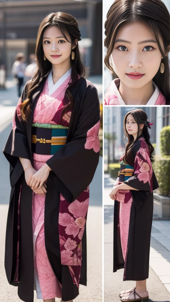 Cute Japanese female, (), (very cute face), white moist skin, looking at camera, melancholy expression,
BREAK,
Idol,
BREAK,
(wearing cute kimono: 1.3), (highly revealing kimono), very large earrings, short length,
BREAK,
(fighting pose: 1.3),
BREAK,
(long hair), (pink hair: 1.2), (wavy hair), (gradient hair: 1.3), (red hair at the ends),
BREAK,
(realistic: 1.3), masterpiece, perfect lighting, (ultra-high resolution), (8K), (highly detailed: 1.4), (from the front), (full body: 1.4), (symmetrical: 1.2),
BREAK,
(Shibuya city in Japan: 1.2),
BREAK,
(Demon Slayer: 1.4),
BREAK,
(Imada Mio: 1.4),