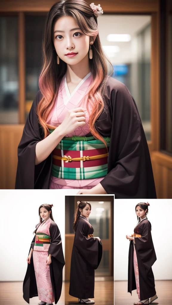 Cute Japanese female, (16 years old), (very cute face), white moist skin, looking at camera, melancholy expression,
BREAK,
Idol,
BREAK,
(wearing cute kimono: 1.3), (highly revealing kimono), very large earrings, short length,
BREAK,
(fighting pose: 1.3),
BREAK,
(long hair), (pink hair: 1.2), (wavy hair), (gradient hair: 1.3), (red hair at the ends),
BREAK,
(realistic: 1.3), masterpiece, perfect lighting, (ultra-high resolution), (8K), (highly detailed: 1.4), (from the front), (full body: 1.4), (symmetrical: 1.2),
BREAK,
(Shibuya city in Japan: 1.2),
BREAK,
(Demon Slayer: 1.4),
BREAK,
(Imada Mio: 1.4),