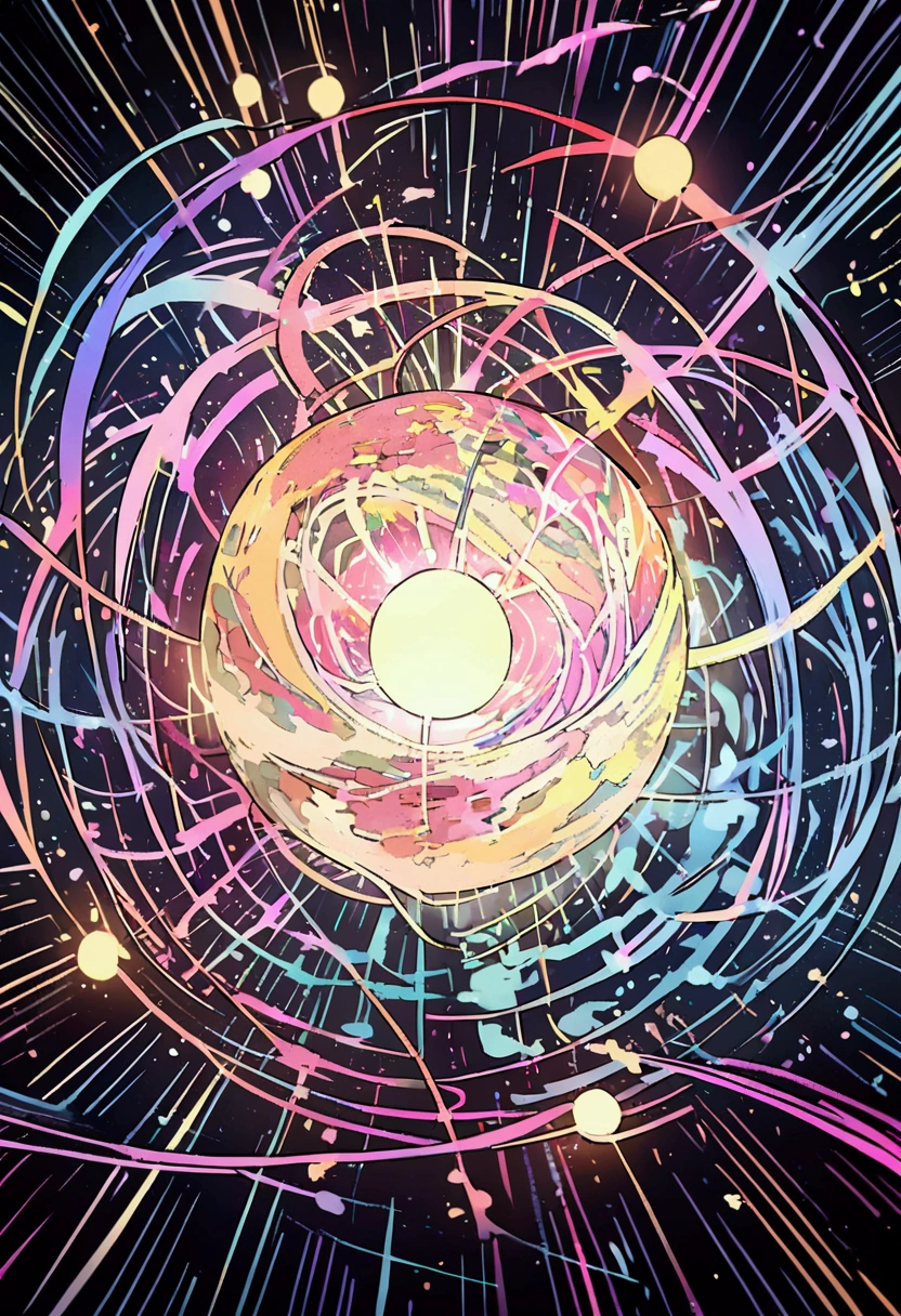 Line art、sphere、Many lines form a sphere