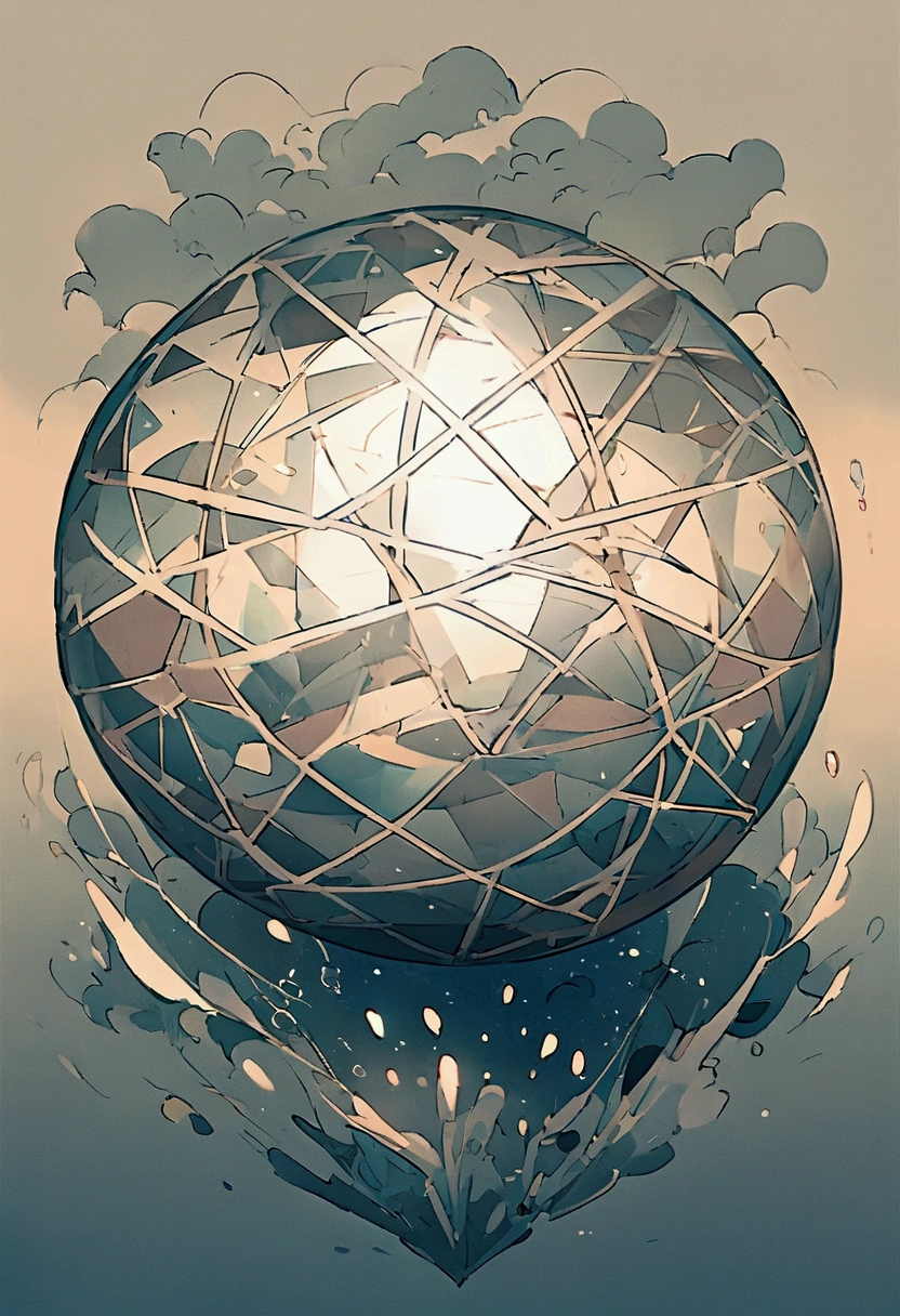 Line art、sphere、Many lines form a sphere