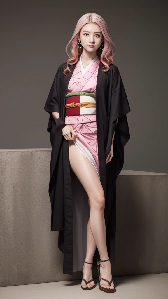 Cute Japanese woman, (16 years old), (very cute face), white moisturized skin, looking at the camera, melancholy expression,
BREAK,
Idol,
BREAK,
(wearing cute kimono: 1.3), (highly revealing kimono), very large earrings, short length,
BREAK,
(fighting pose: 1.3),
BREAK,
(long hair), (pink hair: 1.2), (wavy hair), (gradient hair: 1.3), (red hair at the ends),
BREAK,
(realistic: 1.3), masterpiece, perfect lighting, (ultra-high resolution), (8K), (highly detailed: 1.4), (from the front), (full body: 1.4), (symmetrical: 1.2), (one shot),
BREAK,
(Shibuya city in Japan: 1.2),
BREAK,
(Demon Slayer: 1.4),
BREAK,
(Imada Mio: 1.4),