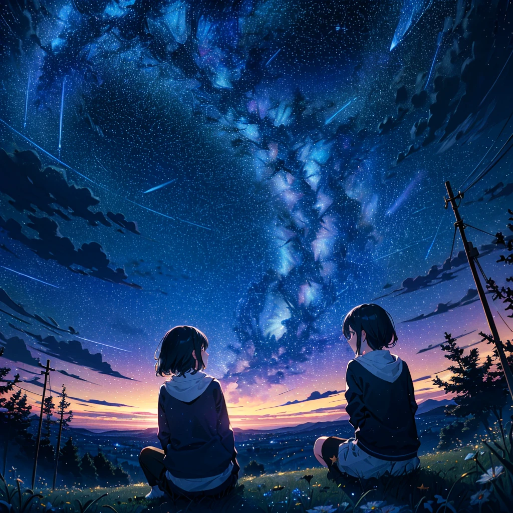 Midnight \(banyex\),(Beautiful starry sky like a magical world: 1.5),(Detailed background writing: 1.5:OUTD),
3+ girls