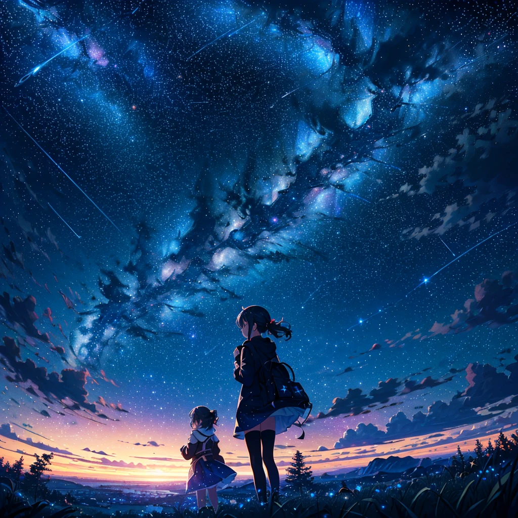 Midnight \(banyex\),(Beautiful starry sky like a magical world: 1.5),(Detailed background writing: 1.5:OUTD),
3+ girls