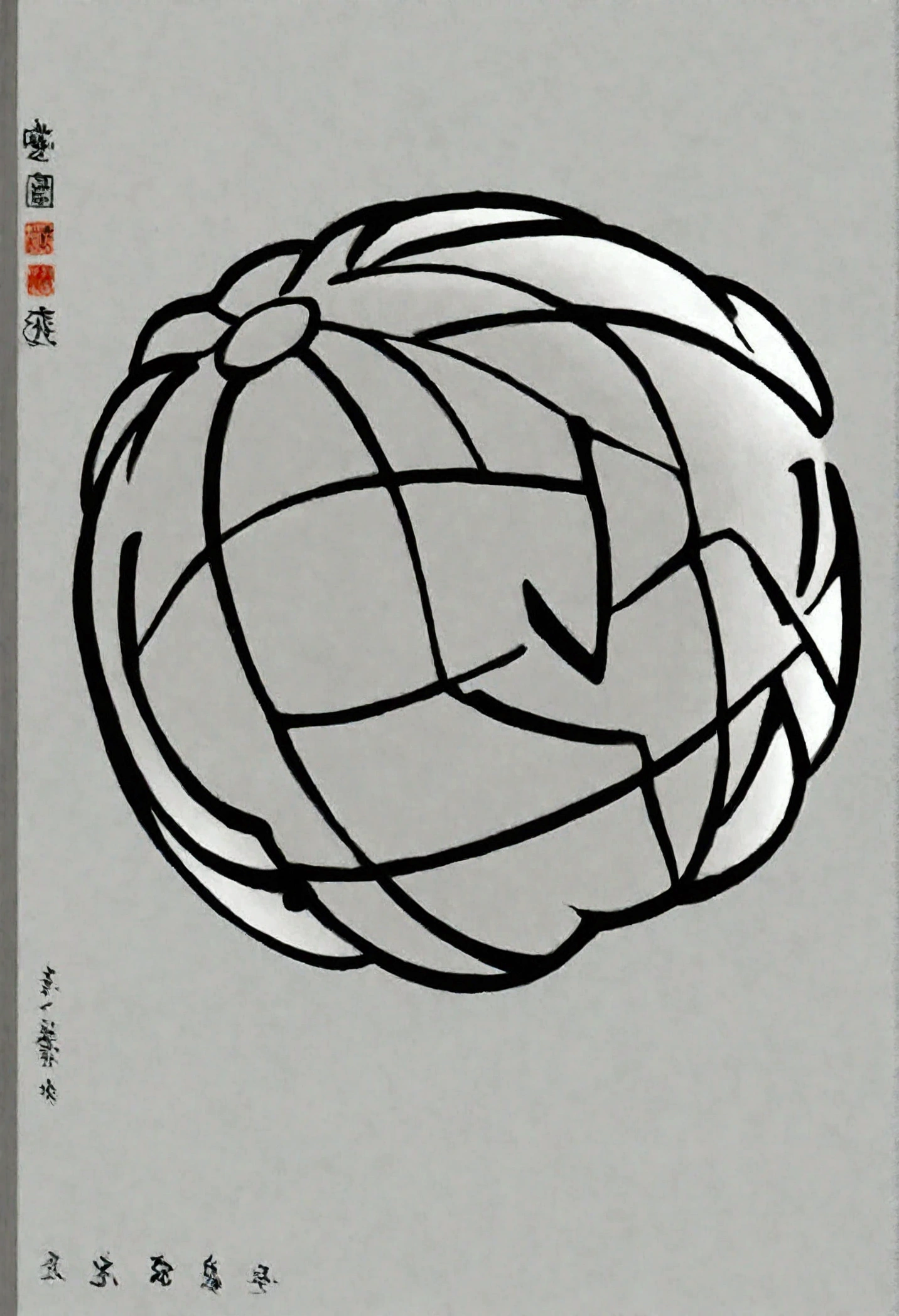 SdBA、Line art、ball体、何本もの線がballを形成している、3d、ball、Has been cut、Simple lines、Organized diagram、icon