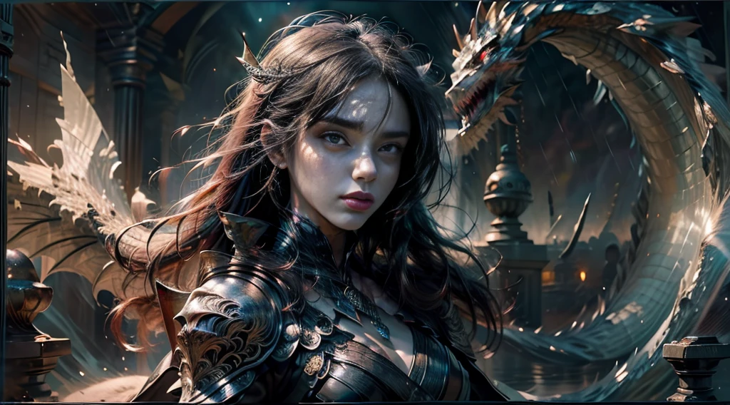 (masterpiece:1.21), (best quality:1.331), ((Extremely detailed)), ((Excellent illustration)), ((Astonishing)), (Ultra-high quality), Beautiful and rich graphics, (Extremely refined:1.21), 8K, wallpaper, (Very beautiful lighting), hard light, Exquisite idea, (Perfect positioning), (Very beautiful and detailed background:1.21), Rembrandt's expression of light and shadow, Dark Tones, (Bass Settings, High color difference), ((Depth of Field)), Deep Shadow, Radial Blur, rain, (Background blur), (1 Female demon),(Beautiful and delicate eyes), Black Wings,Dragon Horn,Wearing a robe,Exquisite leather armor,Glowing sword,The background is a burning city,Mid-range lens