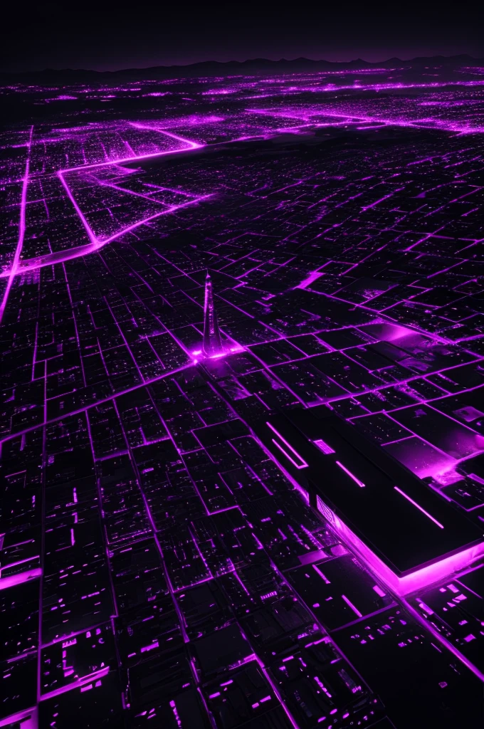 Create a night image with black white red and purple colors