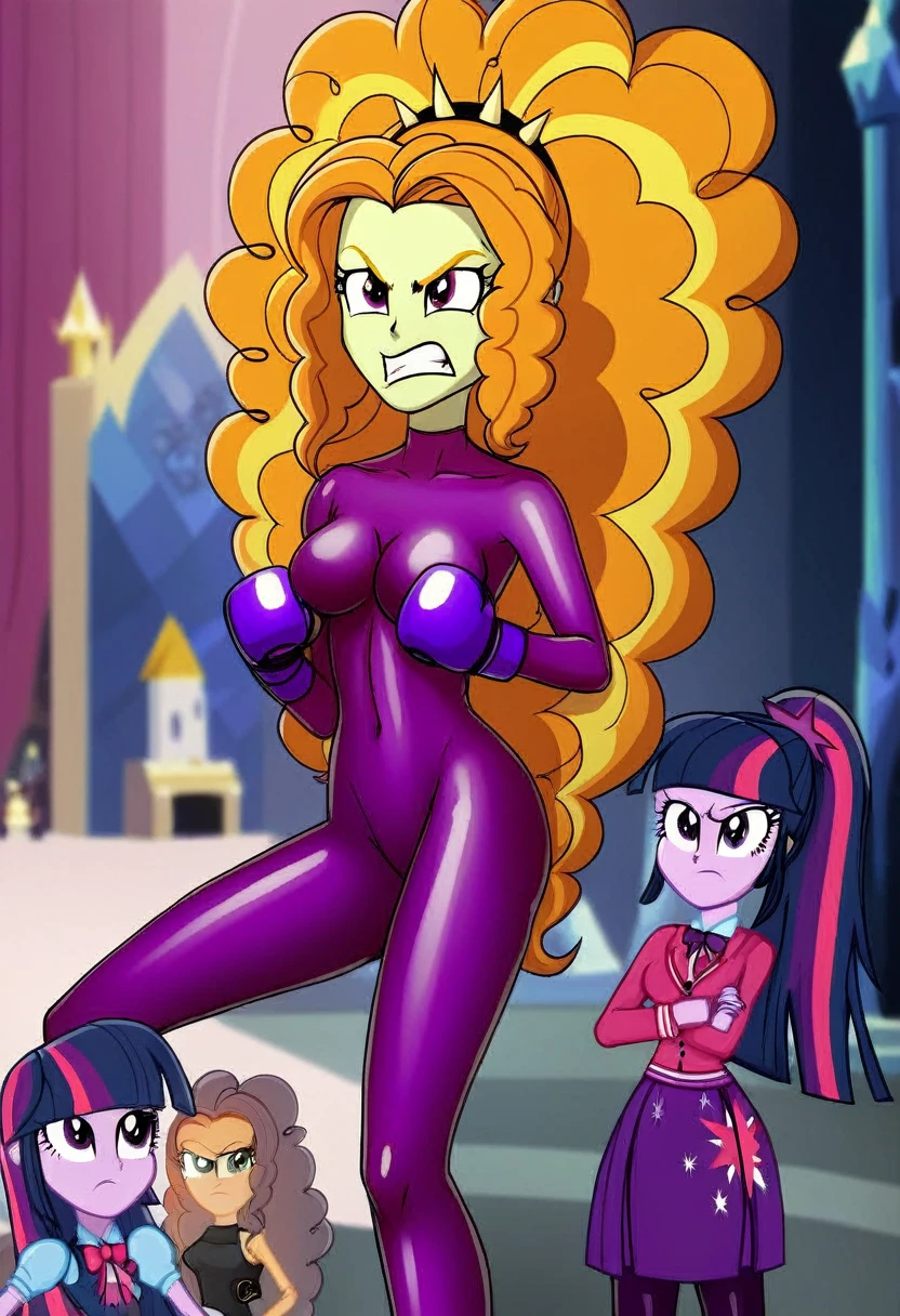 Eqg adagio angry bodystocking costiumme in the castle  boxing  Twilight sparkle 